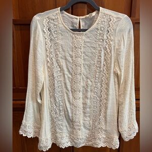 Elegant Cream Lace Women's Top